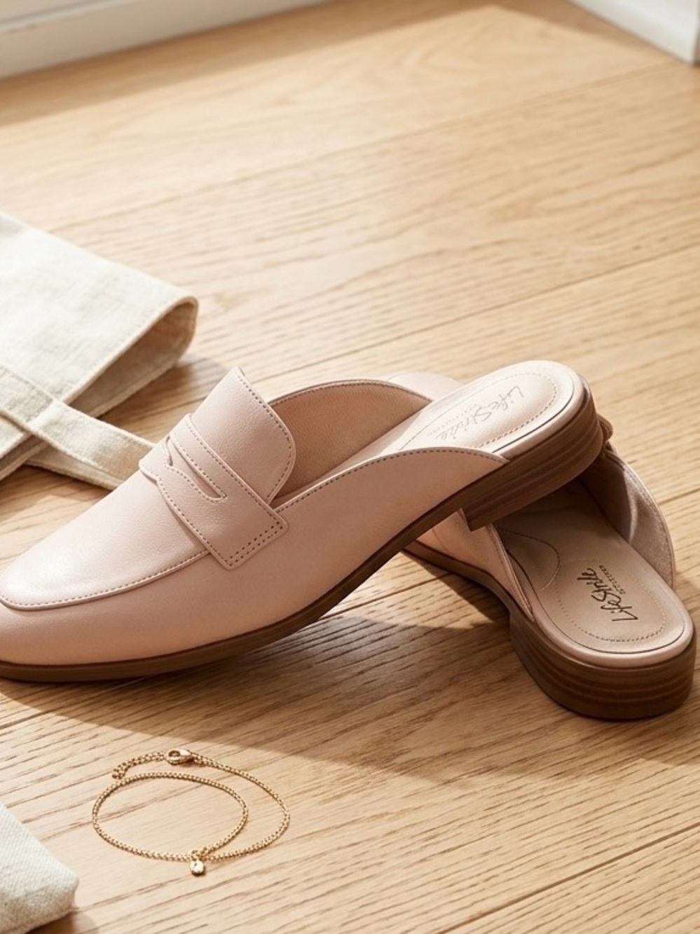 LifeStride Margot Slide Mules - Blush - Size 9W (New in Box)